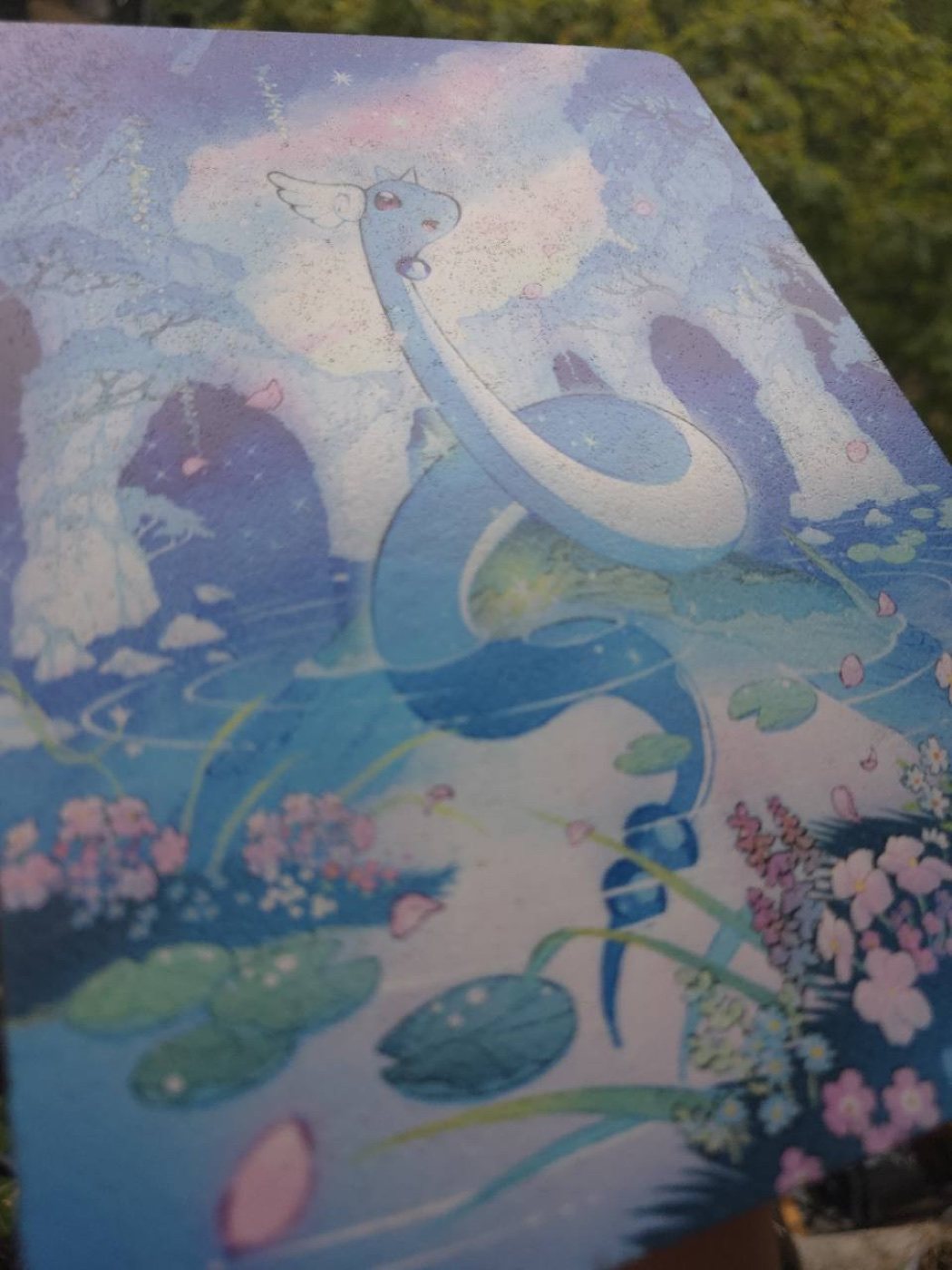 Close view of the surface detail on a UV printed art panel